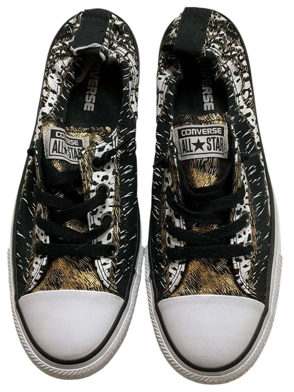 Converse All Star Chuck Taylor Shoreline Slip On Sneakers with Metallic Gold - Picture 4 of 10